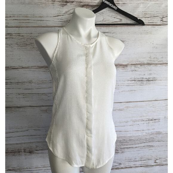 PJK Anthropologie Sleeveless White Blouse sz xs - Picture 1 of 5